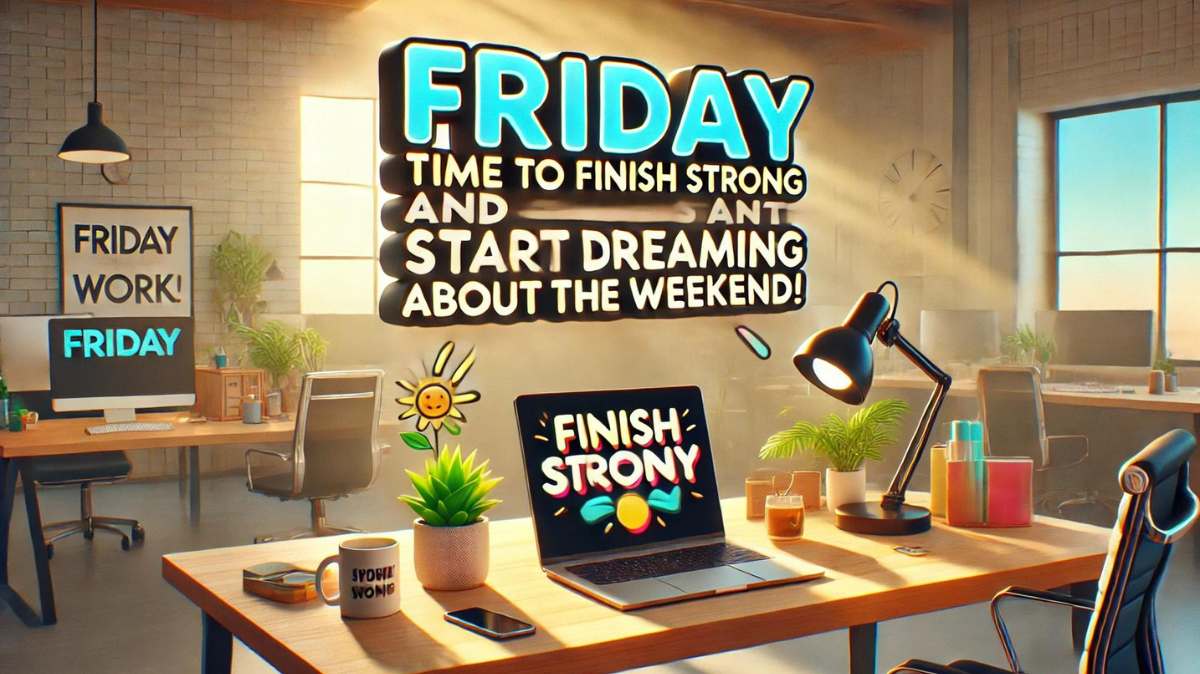 Funny and motivational Friday work quotes to inspire productivity and celebrate the end of the workweek.