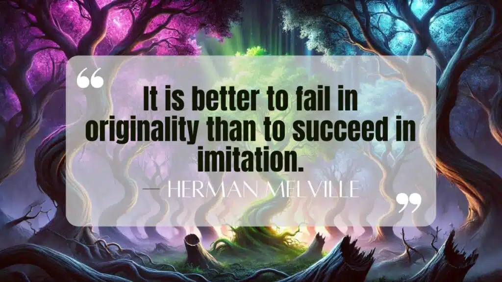 A motivational quotation and illustration from Herman Merville dated September 29, 2024