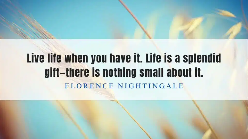 A motivational quotation and illustration from Florence Nightingale dated September 5, 2024