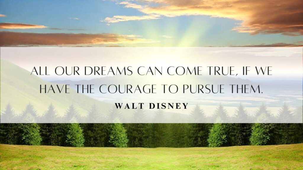 A motivational quotation and illustration from Walt Disney dated September 21, 2024