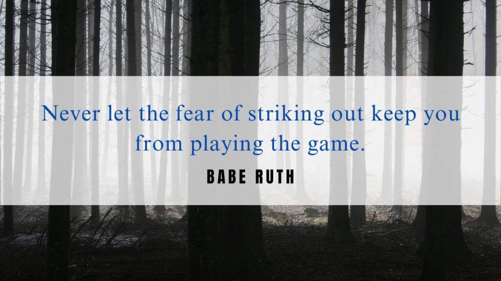 A motivational quotation and illustration from Babe Ruth dated September 22, 2024