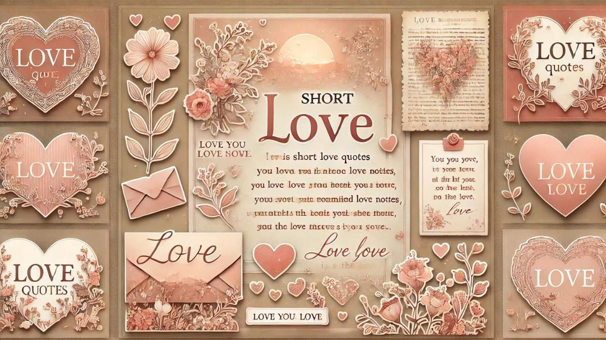 A heartwarming collection of short love quotes designed to express deep feelings in just a few words, perfect for romantic messages and sharing special moments.