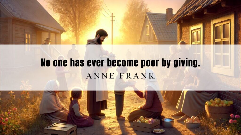 A motivational quotation and illustration from Anne Frank dated October 14, 2024