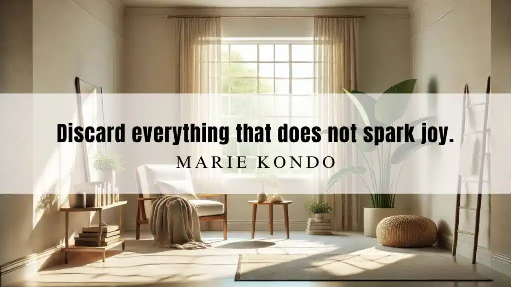 A motivational quotation and illustration from Marie Kondo dated October 30, 2024