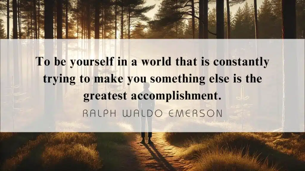 A motivational quotation and illustration from Ralph Waldo Emerson dated October 6, 2024