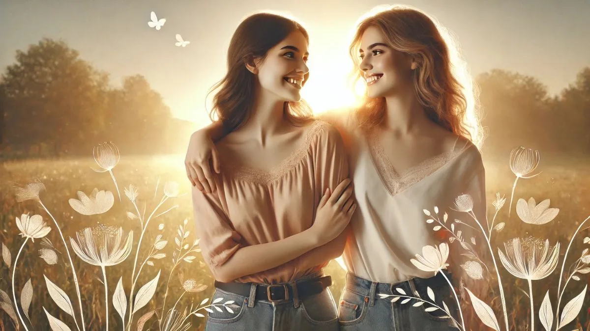 A beautiful graphic with a heartfelt quote about sisterhood, celebrating the unbreakable bond between sisters and friends.