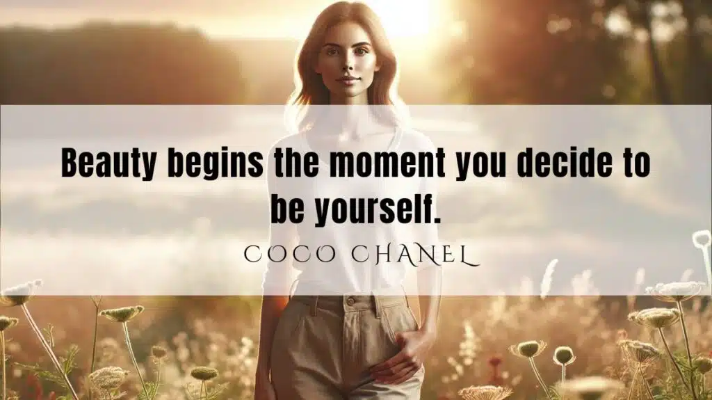 A motivational quotation and illustration from Coco Chanel dated November 3, 2024