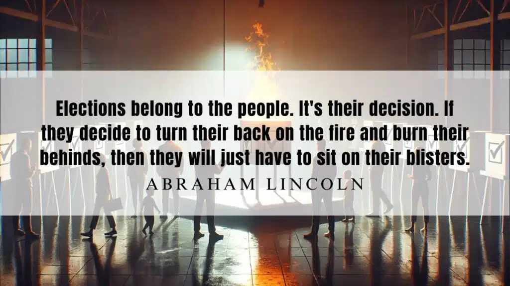 A motivational quotation and illustration from Abraham Lincoln dated November 4, 2024