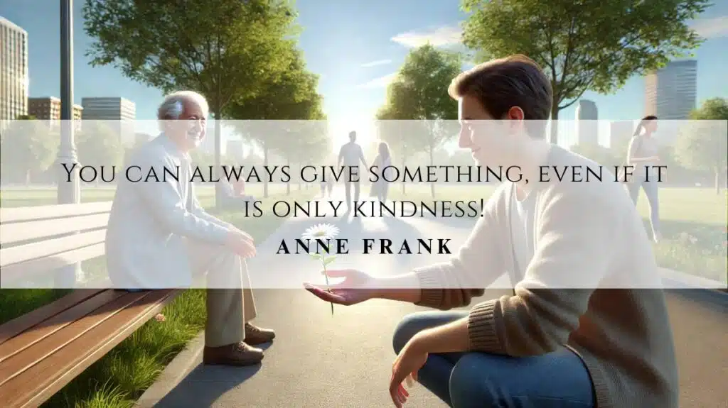 A motivational quotation and illustration from Anne Frank dated November 14, 2024