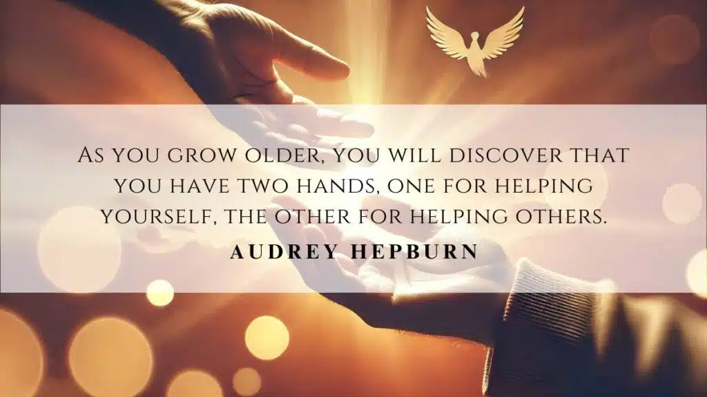 A motivational quotation and illustration from Audrey Hepburn dated November 15, 2024