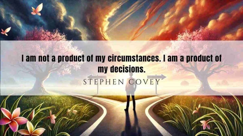 A motivational quote of the Day and illustration from Stephen Covey dated January 5, 2025