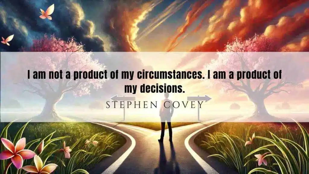 A motivational quote of the Day and illustration from Stephen Covey dated January 5, 2025