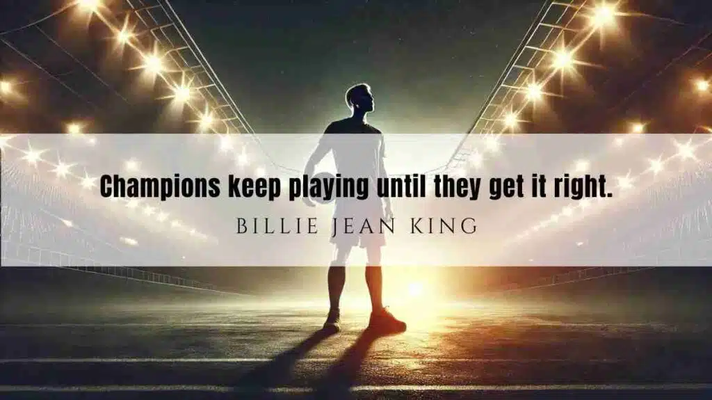 A motivational quote of the Day and illustration from Billie Jean King dated January 15, 2025