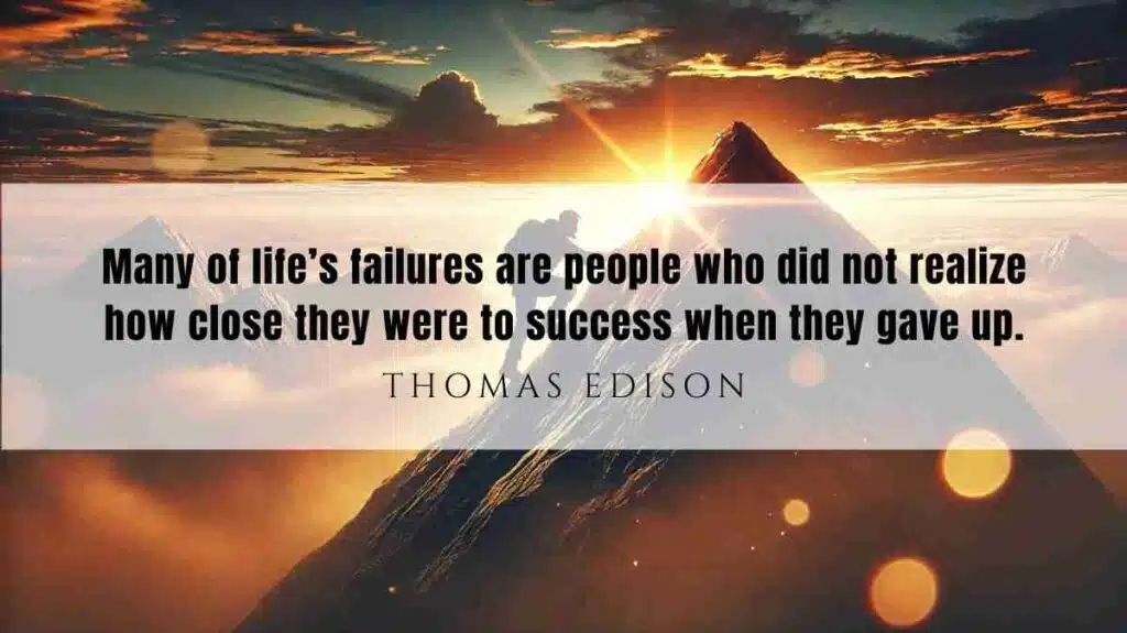 A motivational quote of the Day and illustration from Thomas Edison dated January 21, 2025