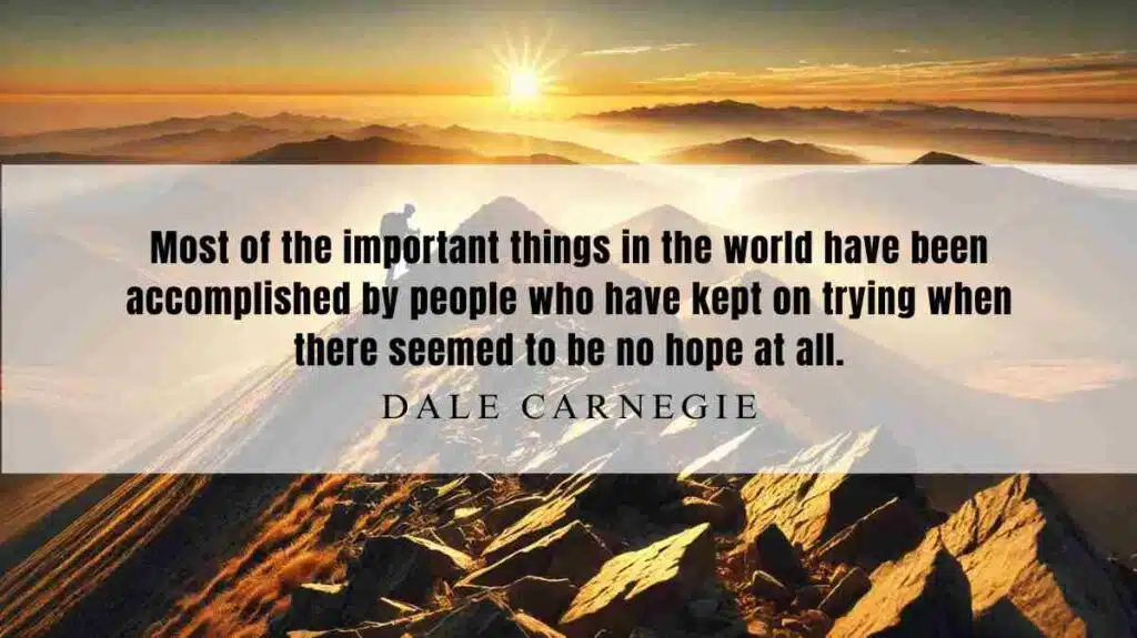 A motivational quote of the Day and illustration from Dale Carnegie dated January 29, 2025