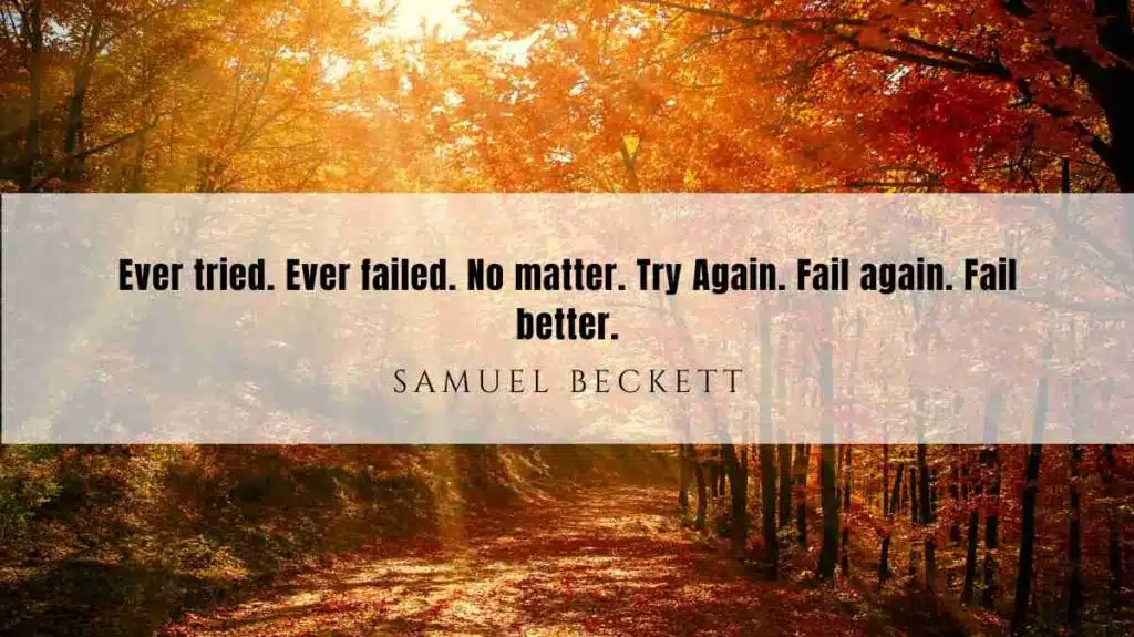 A motivational quote of the Day and illustration from Samuel Beckett dated March 6th 2025