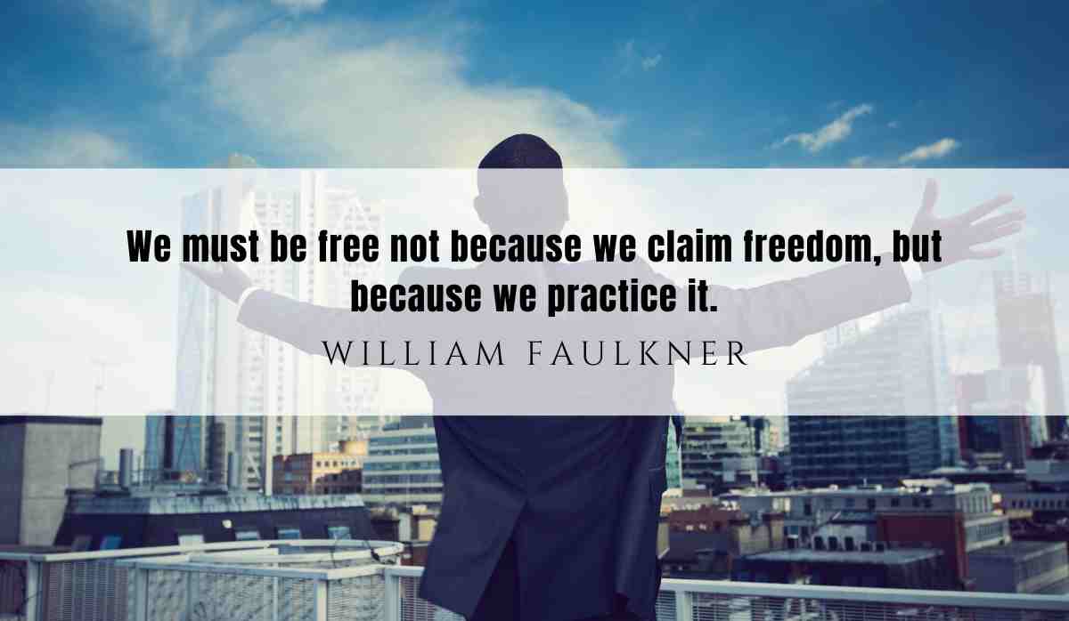 A motivational quote of the day and illustration from William Faulkner dated July 5th 2025