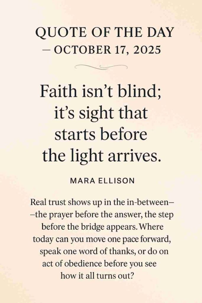 Reflection on Today's Quote from Mara Ellison - October 17th 2025