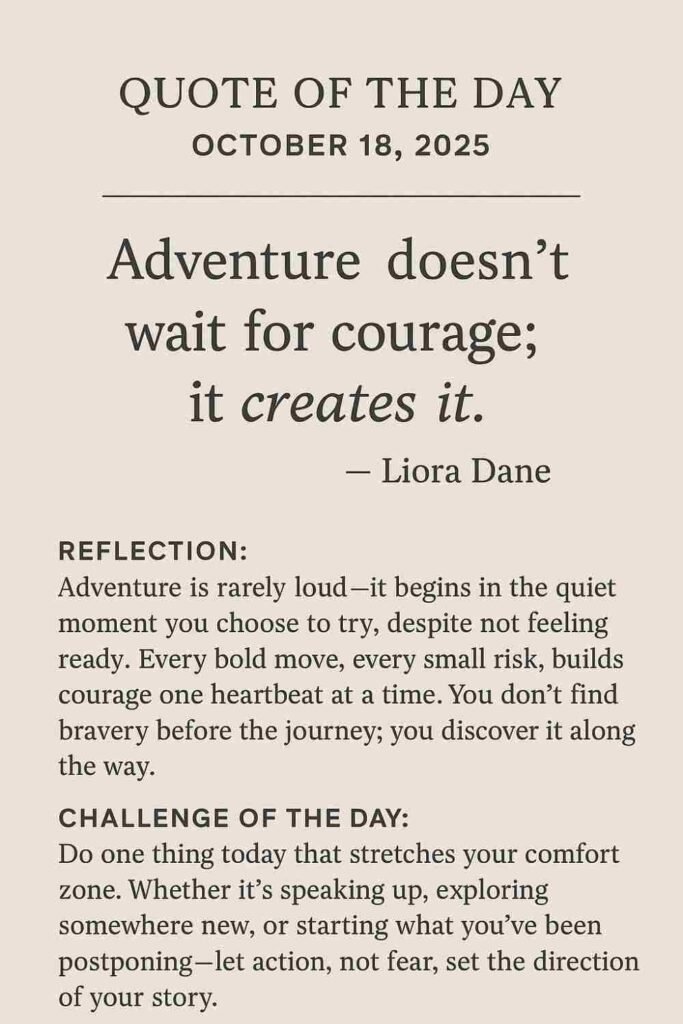 Reflection on Today's Quote from Liora Dane - October 18th 2025