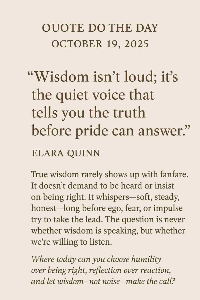 Reflection on Today's Quote from Elara Quinn - October 19th 2025