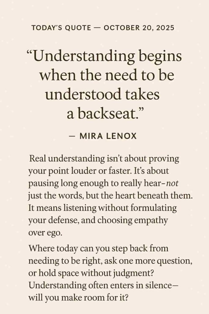 Reflection on Today's Quote from Mara Lennox - October 20th 2025