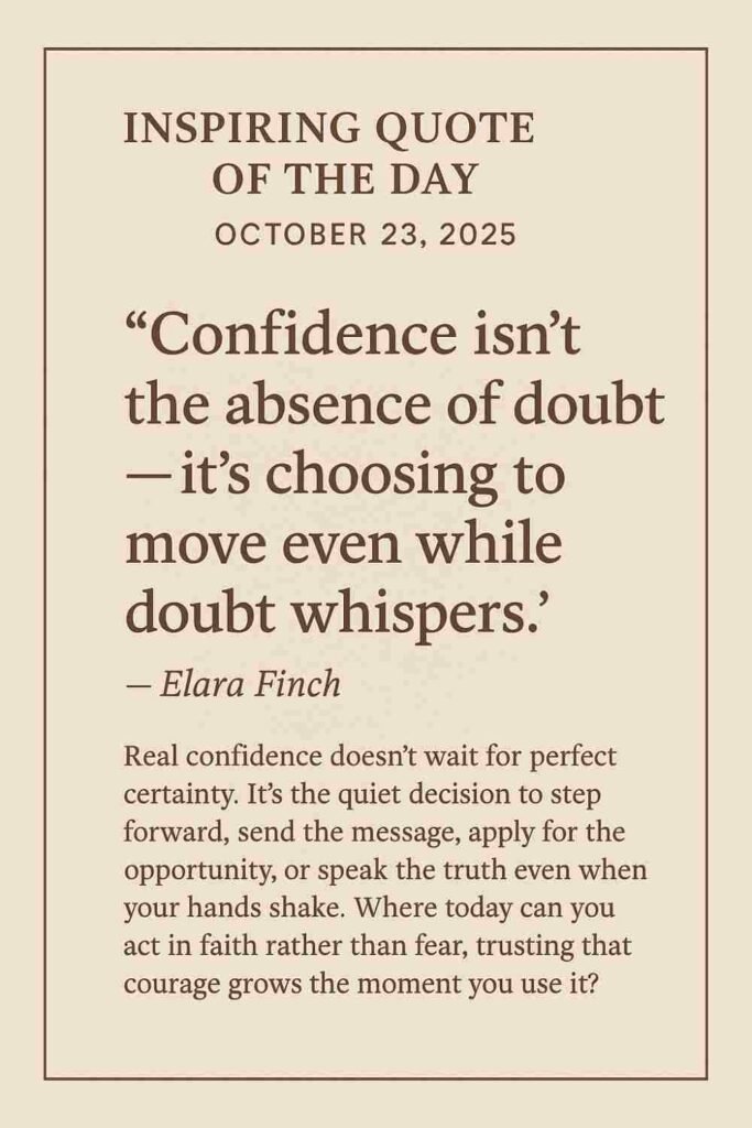 Reflection on Today's Quote from Elara Finch - October 23rd 2025