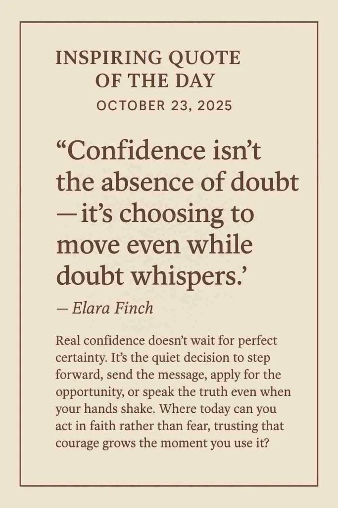 Reflection on Today's Quote from Elara Finch - October 23rd 2025