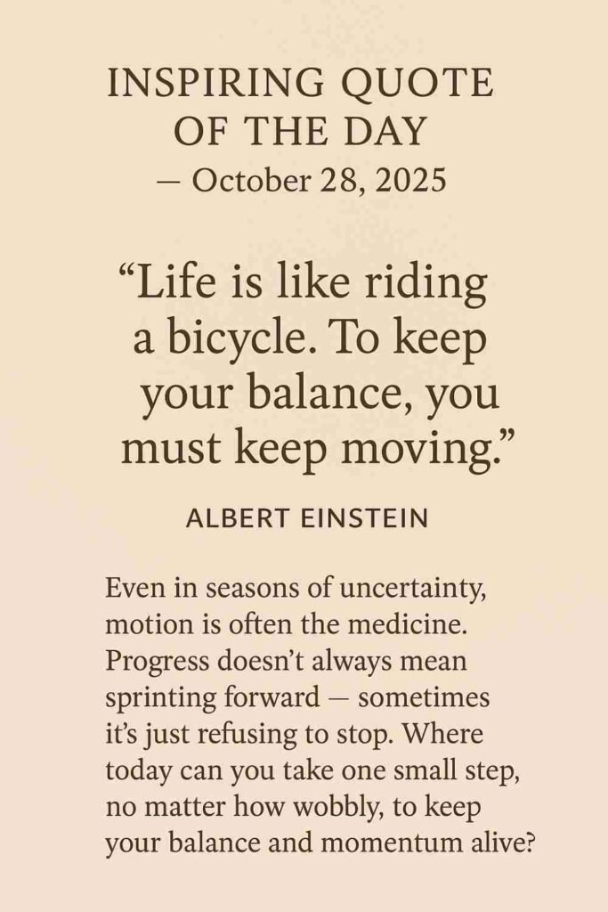 Reflection on Today's Quote from Unknown - October 29th 2025