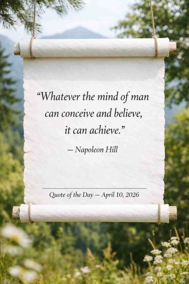 Today's Quote of the Day from Napoleon Hill - April 10th 2026
