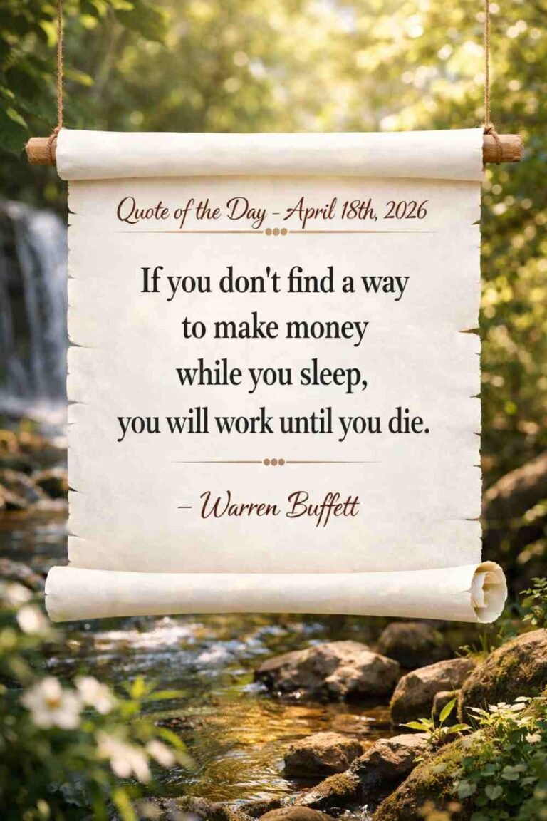 Today's Quote of the Day from Warren Buffet - April 18th 2026