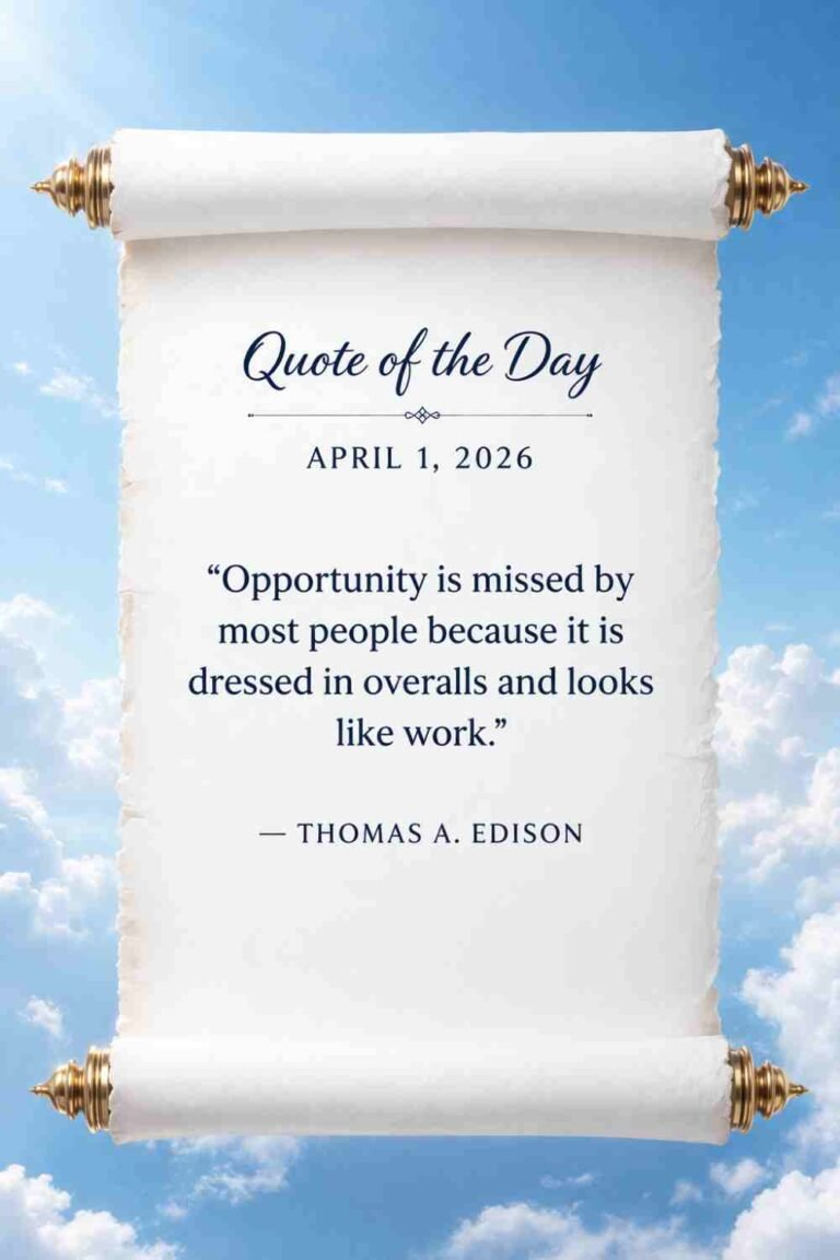 Today's Quote of the Day from Thomas Edison - April 1st 2026
