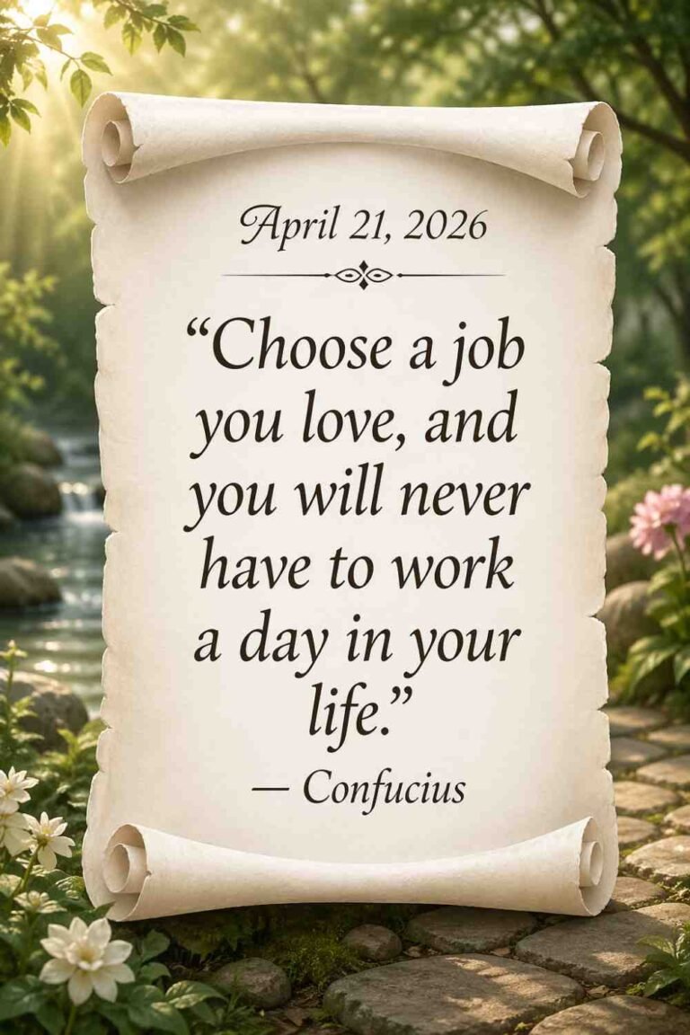 Today's Quote of the Day from Confucius - April 21st 2026