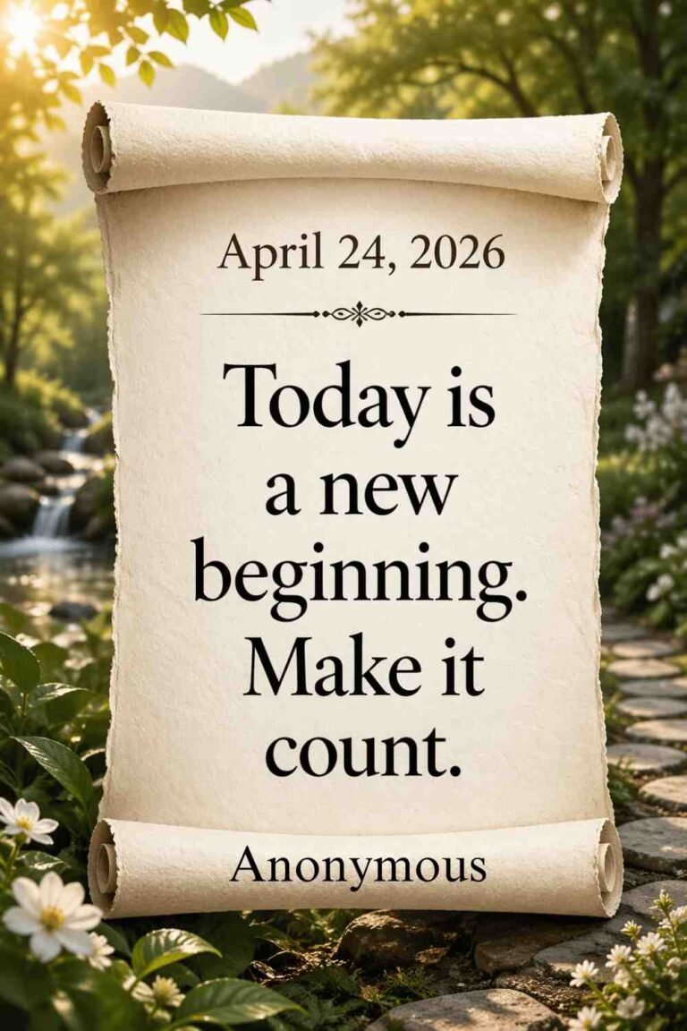 Today's Quote of the Day from Anonymous - April 24th 2026