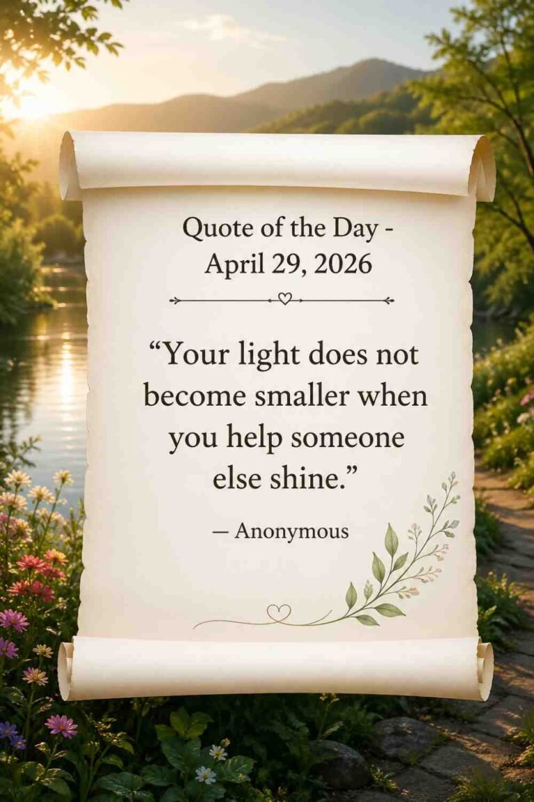 Today's Quote of the Day from Anonymous - April 29th 2026