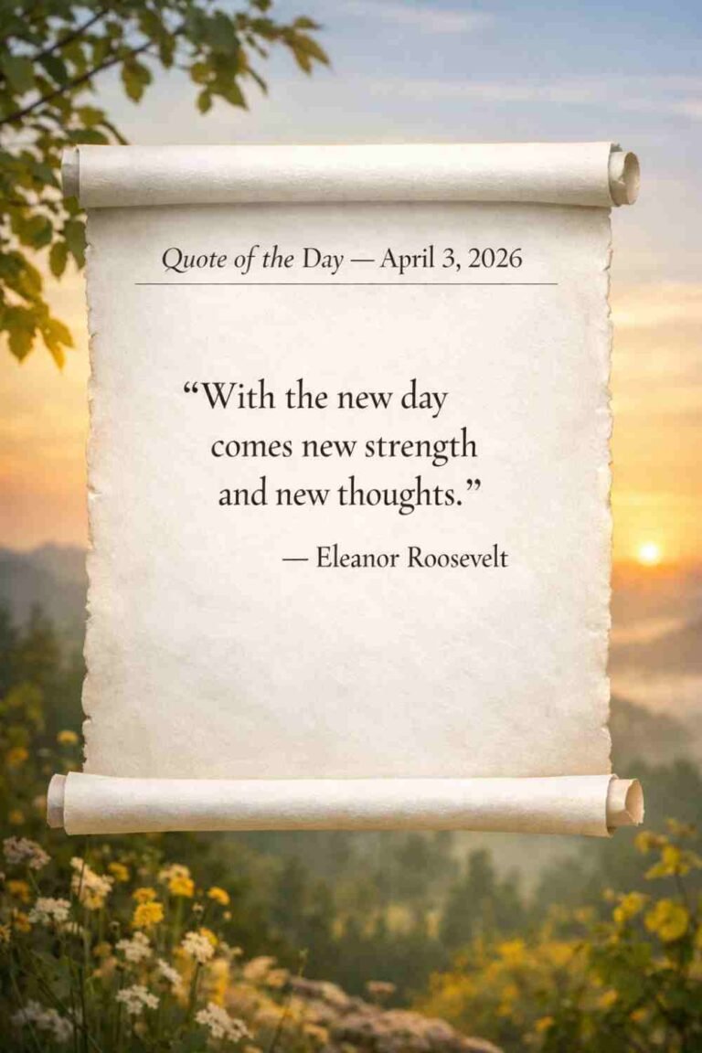 Today's Quote of the Day from Eleanor Roosevelt - April 3rd 2026