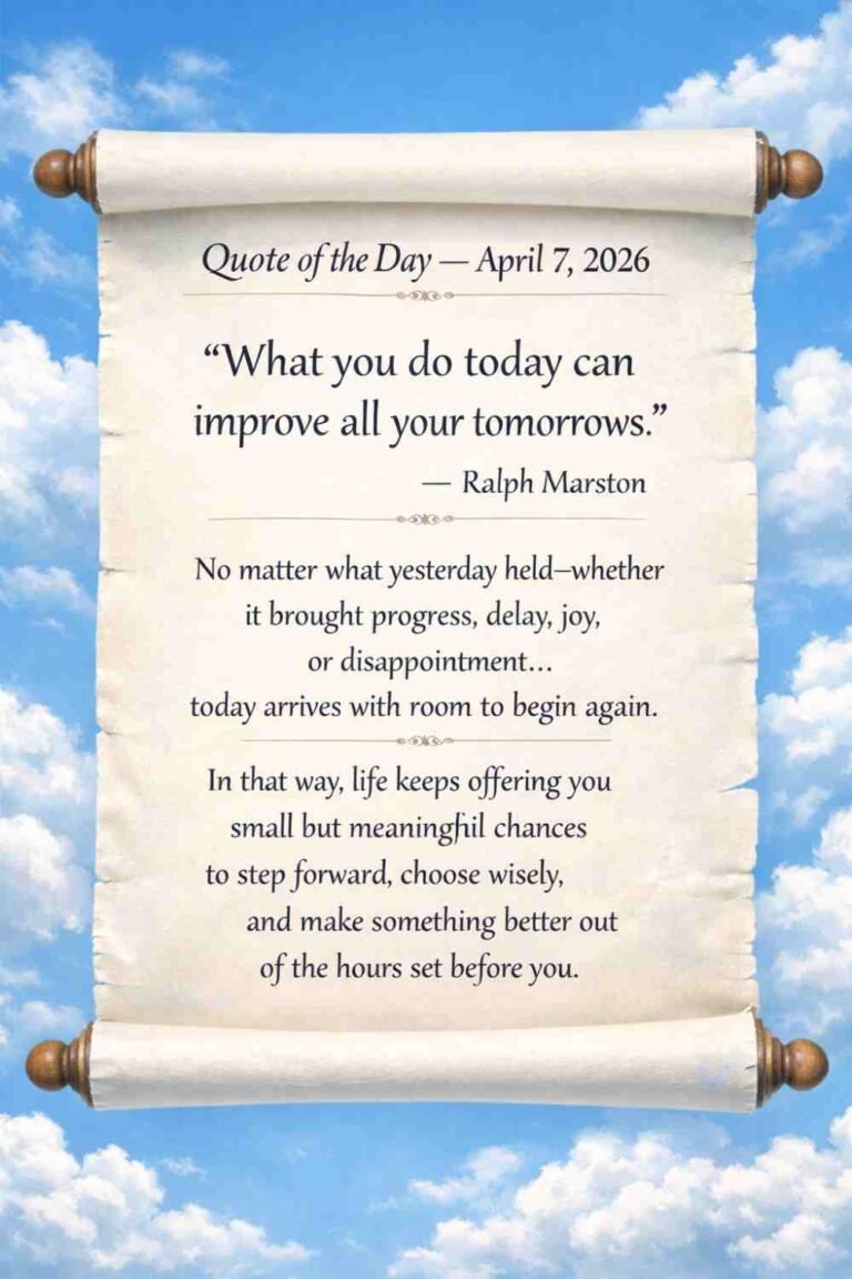 Today's Quote of the Day from Ralph Marston - April 7th 2026