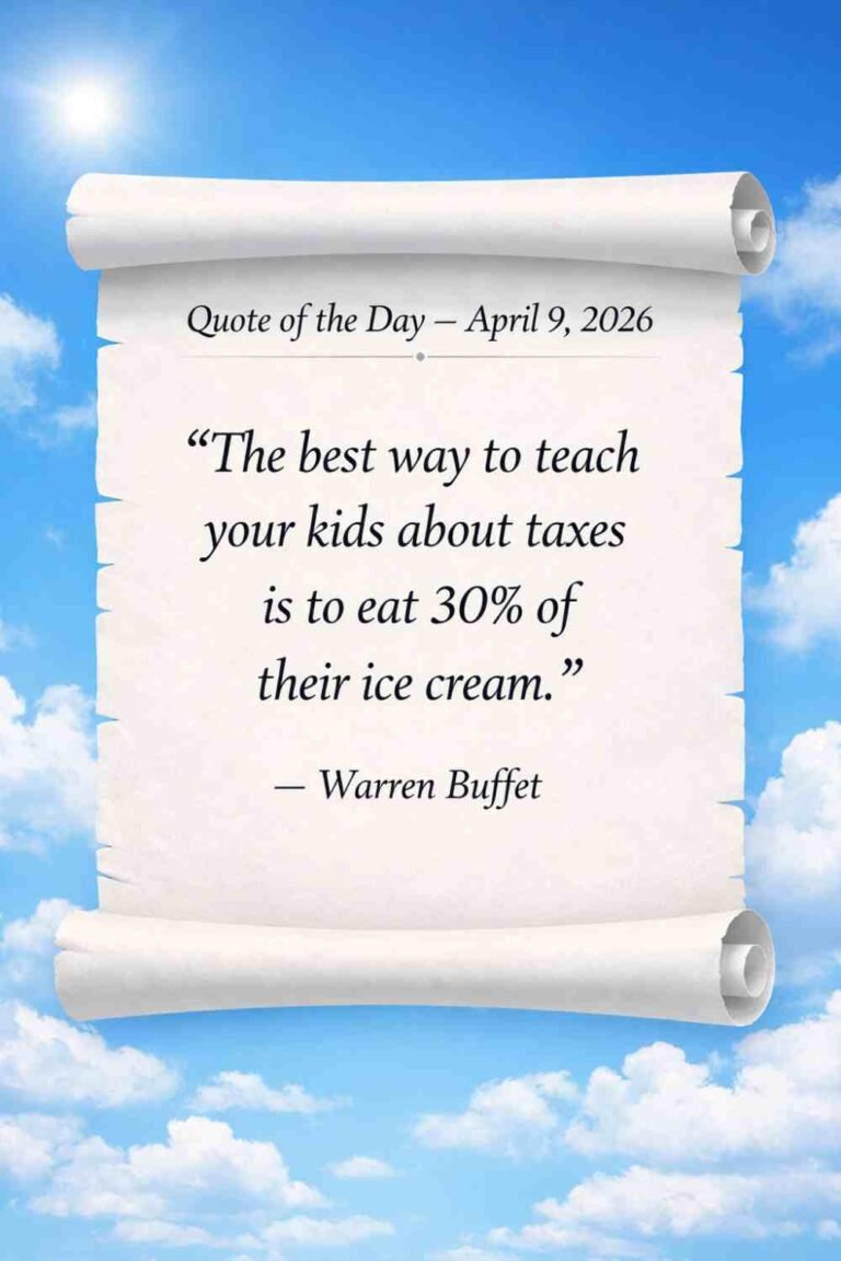 Today's Quote of the Day from Warren Buffet - April 9th 2026