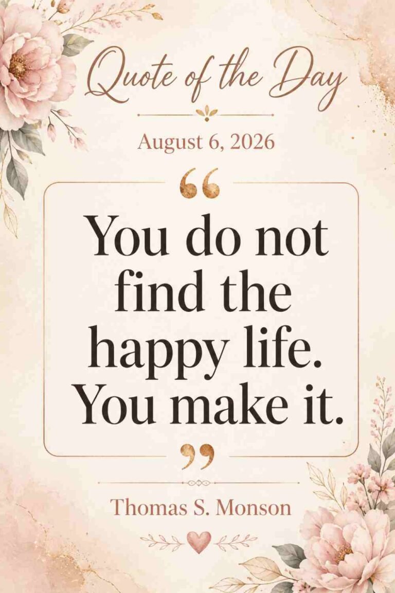 Today's Quote of the Day from Thomas Monson - August 6, 2026