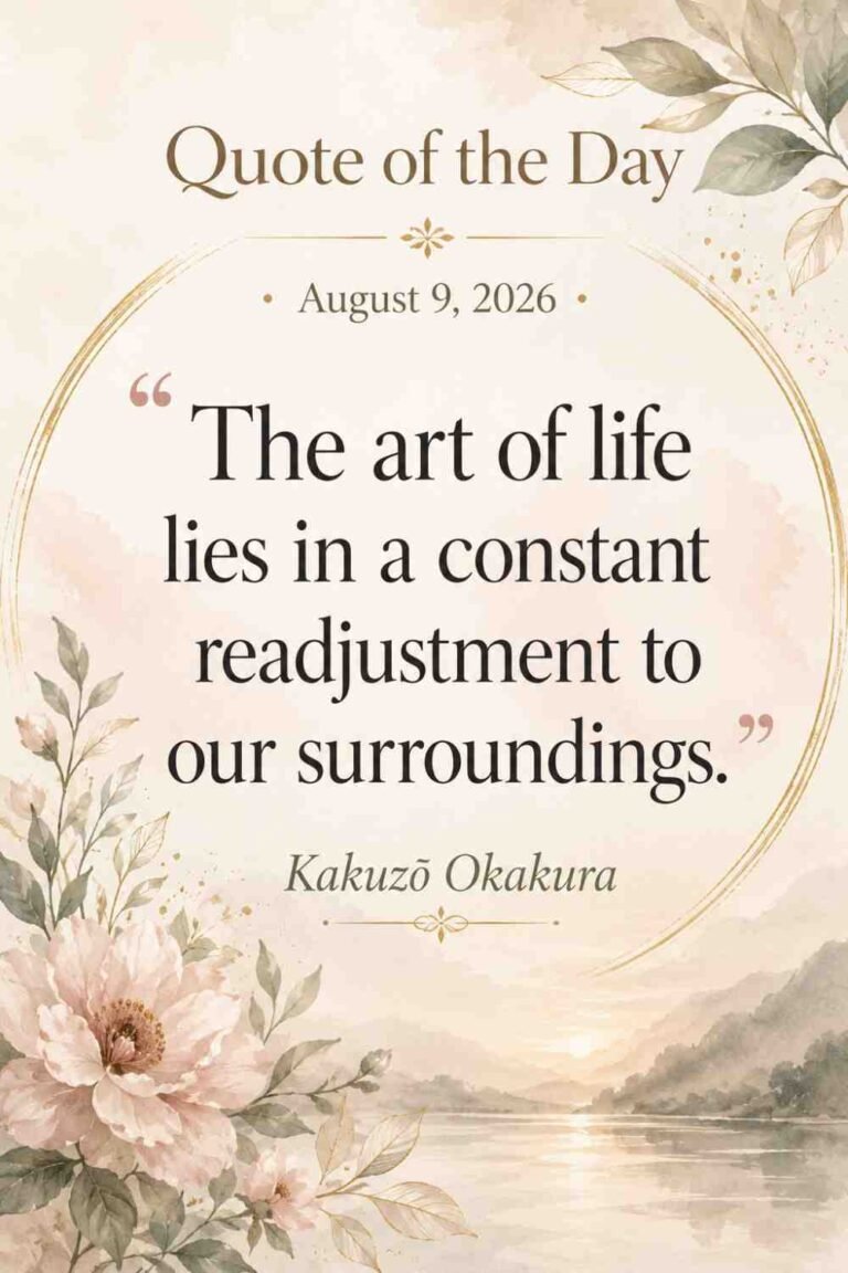 Today's Quote of the Day from Kakuzo Okakura - August 9, 2026