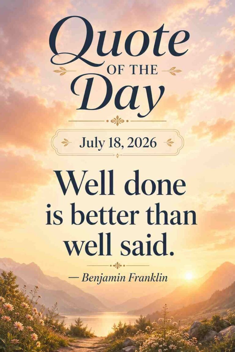 Today's Quote of the Day from Benjamin Franklin - July 18th 2026