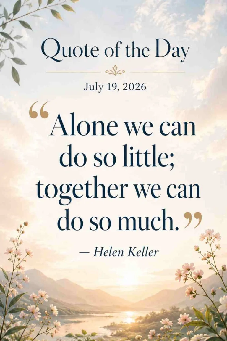 Today's Quote of the Day from Helen Keller - July 19th 2026