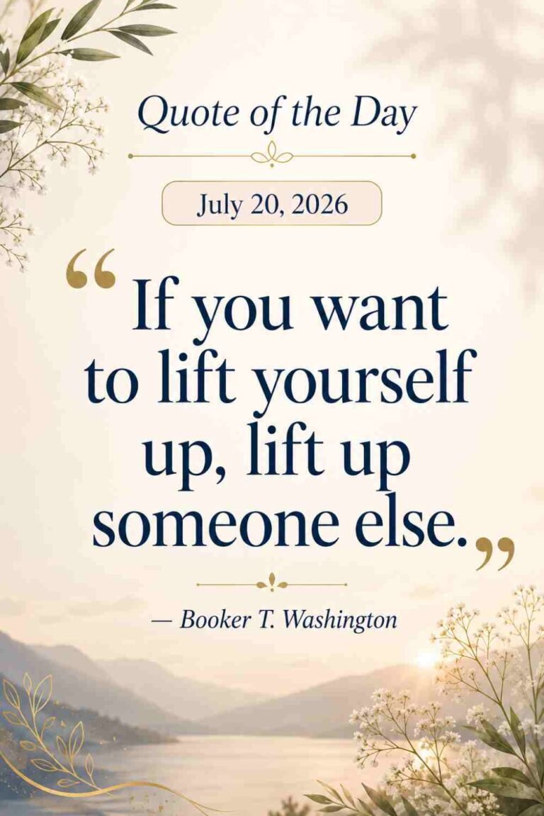 Today's Quote of the Day from Booker T. Washington - July 20th 2026