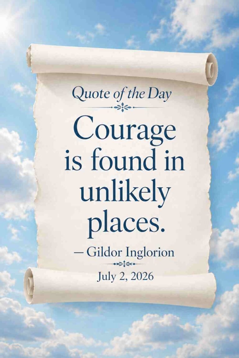 Today's Quote of the Day from Gildor Inglorion - July 2nd 2026