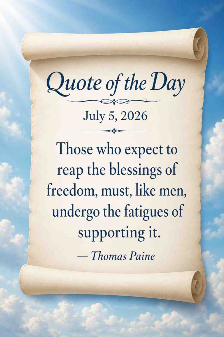 Today's Quote of the Day from Thomas Paine - July 5th 2026