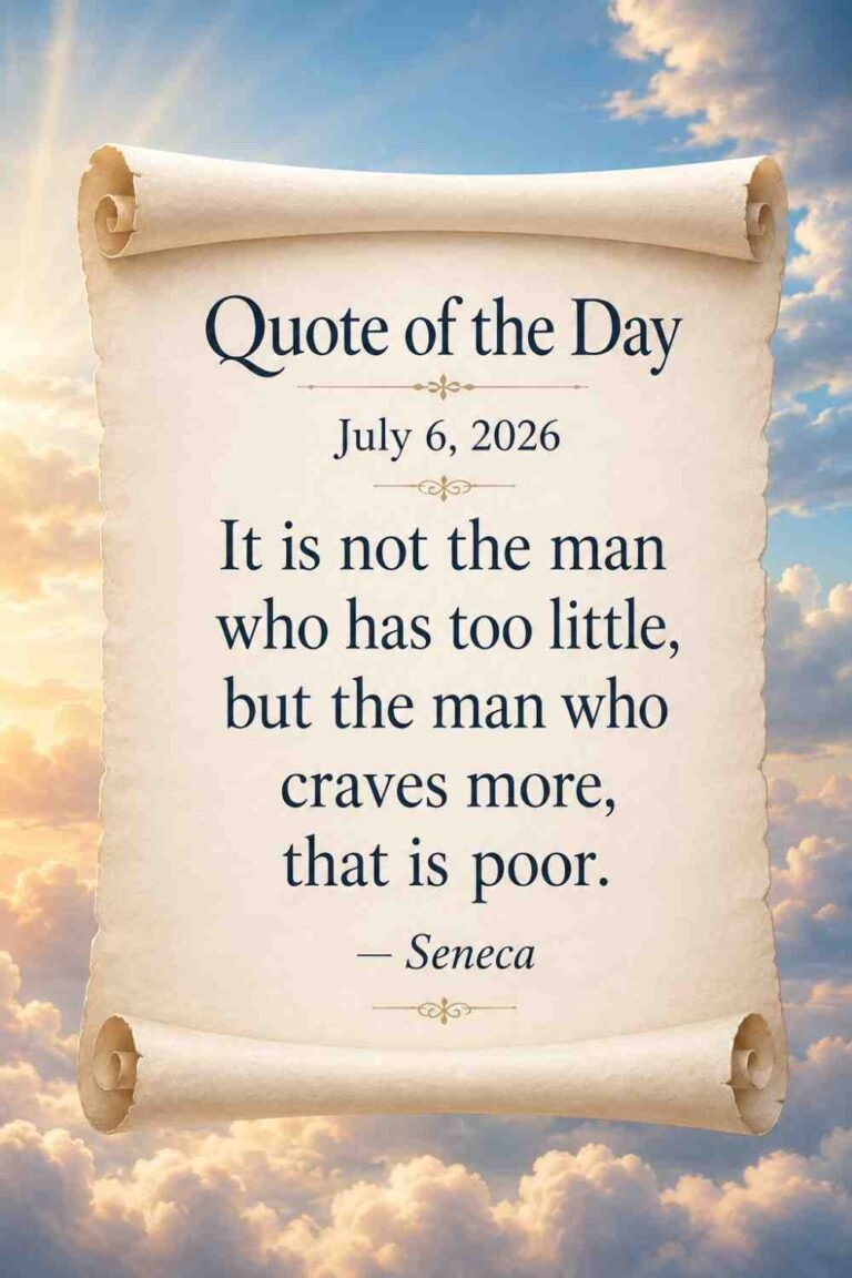 Today's Quote of the Day from Seneca - July 6th 2026