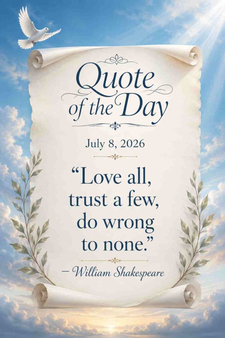 Today's Quote of the Day from William Shakespeare - July 8th 2026