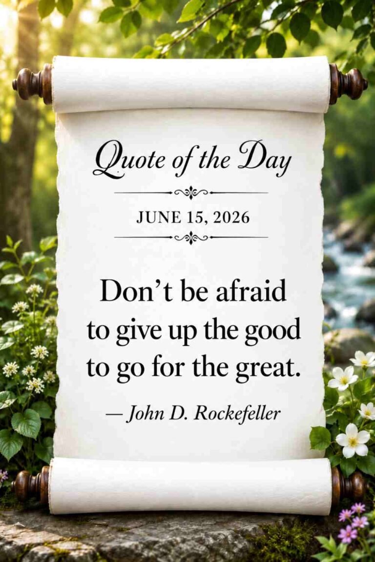 Today's Quote of the Day from John Rockefeller - June 15th 2026