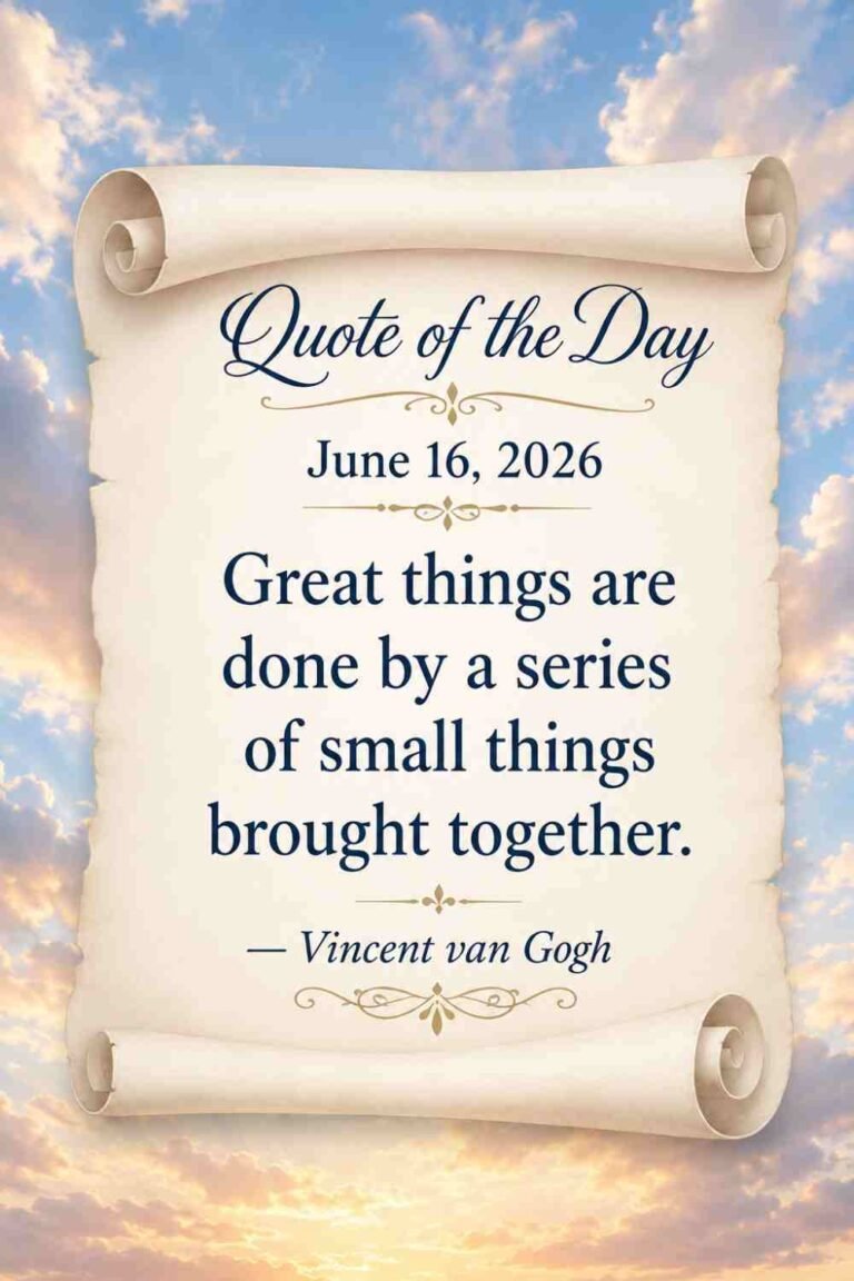 Today's Quote of the Day from Vincent Van Gogh - June 16th 2026