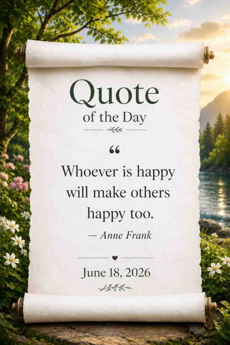 Today's Quote of the Day from Anne Frank - June 18th 2026
