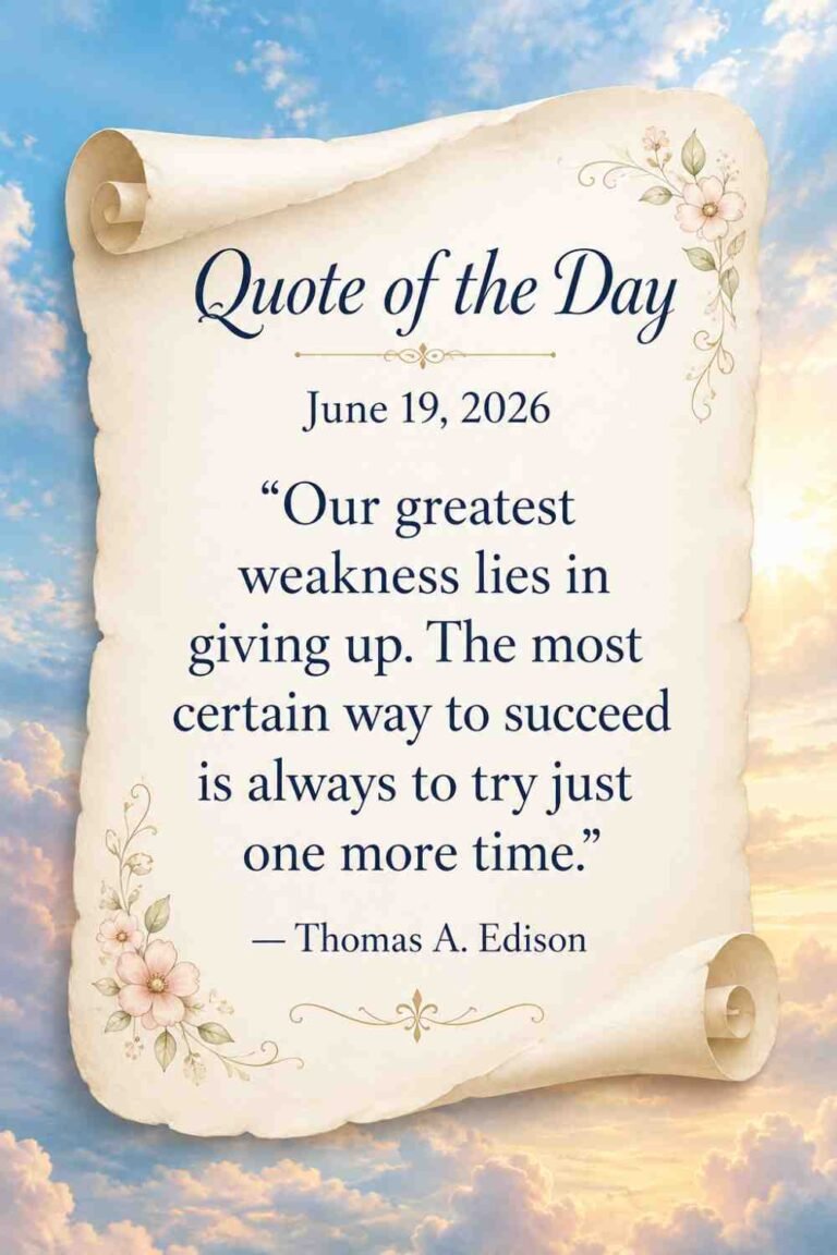 Today's Quote of the Day from Thomas Edison - June 19th 2026
